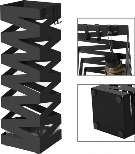 Esernyőtartó / esernyő állvány - rozsdamentes acél - fekete