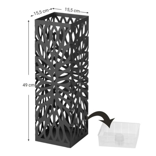 Esernyőtartó / esernyő állvány - rozsdamentes acél (fekete)