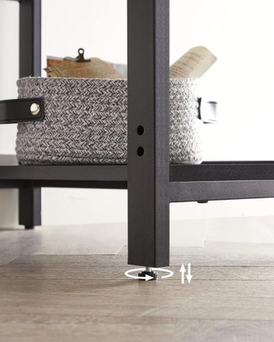 Íróasztal / számítógépasztal polcokkal - Vasagle Loft - 120 x 60 cm (fekete)