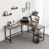 Sarok íróasztal / számítógépasztal + polc - Vasagle Loft - 138 x 138 cm