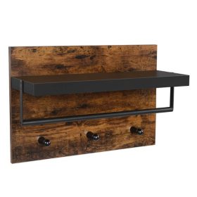 Fali polc / előszoba fogas - Vasagle Loft - 60 x 40 cm