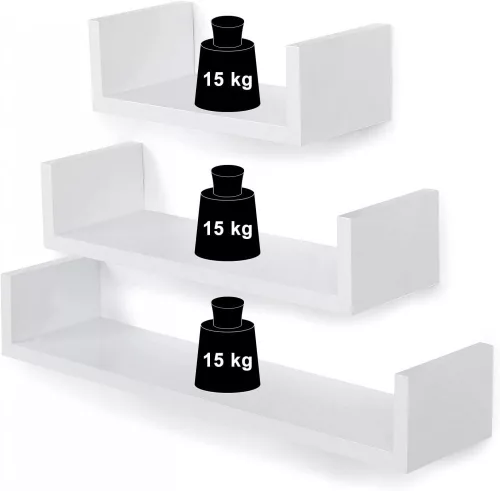 Falipolc szett - 3 részes - 30-45-60 cm (fehér)