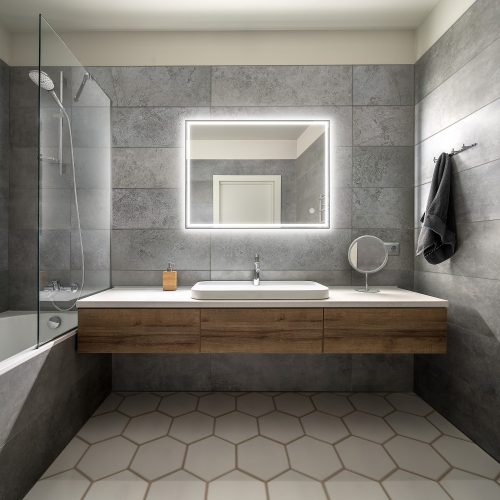 Universe Lighting F201F-3 LED tükör - fényerő + színhőmérséklet szabályozás - 80 x 60 cm