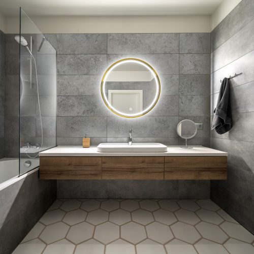 Universe Lighting Y201F-2 LED tükör - fényerő + színhőmérséklet szabályozás - Ø 60 cm