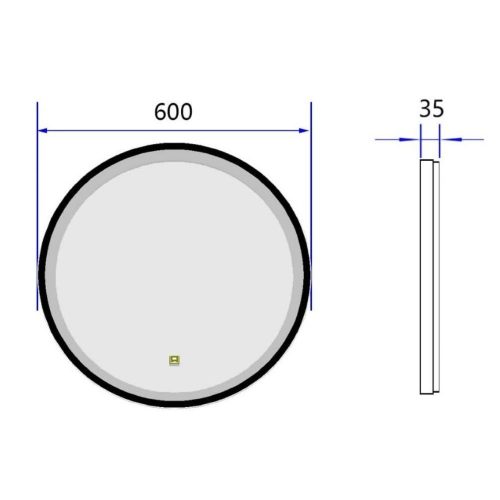 Universe Lighting Y201F-2 LED tükör - fényerő + színhőmérséklet szabályozás - Ø 60 cm