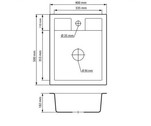 Gránit mosogató NERO Parma + flexibilis csaptelep + dugókiemelő + szifon (matt fekete)