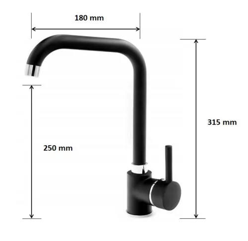 Gránit mosogatótálca NERO Monza + Steel csaptelep + dugókiemelő (matt fekete)