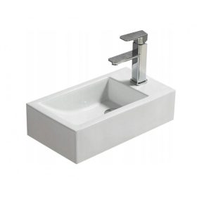   Mexen Inez pultra / falra építhető kerámia mosdó - 45 x 25 cm - Bal oldali medence (21434500L)