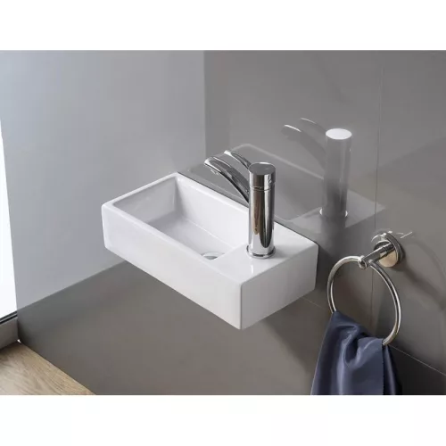 Mexen Inez pultra / falra építhető kerámia mosdó - 45 x 25 cm - Bal oldali medence (21434500L)