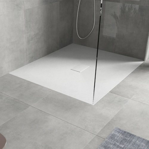 Mexen Hugo kőhatású zuhanytálca 100 x 110 cm + szifon - fehér (42101011) 