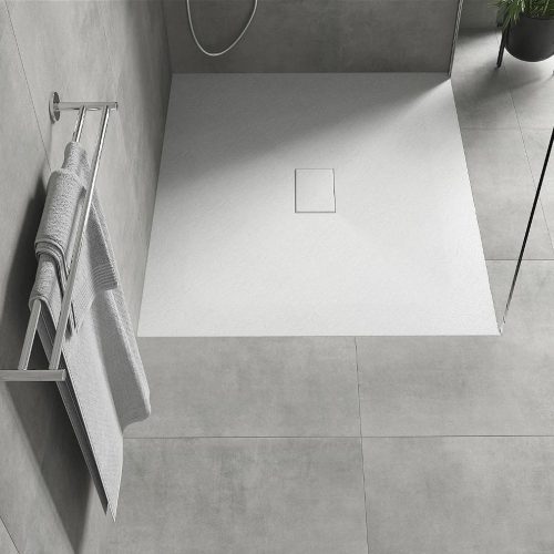 Mexen Hugo kőhatású zuhanytálca 100 x 110 cm + szifon - fehér (42101011) 