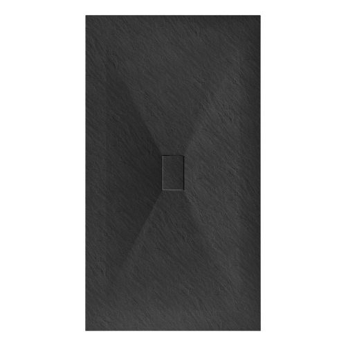 Mexen Hugo kőhatású zuhanytálca 100 x 160 cm + szifon - fekete (42701016) 