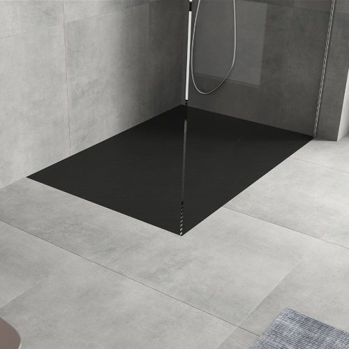 Mexen Hugo kőhatású zuhanytálca 70 x 80 cm + szifon - fekete (42707080) 