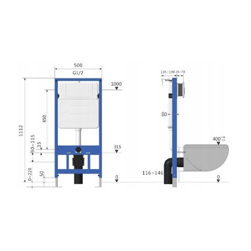 Mexen Fenix Slim beépíthető WC Tartály (60100)