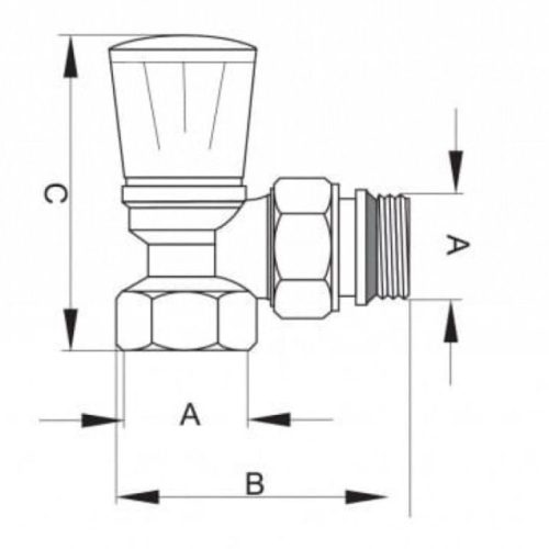 Radiátor sarokszelep készlet - 1/2" (MRVA00012-W / LB-00074-W)