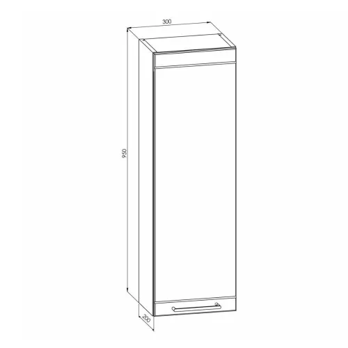 Mirano Slimia fürdőszoba faliszekrény - 30 x 95 cm (fehér)