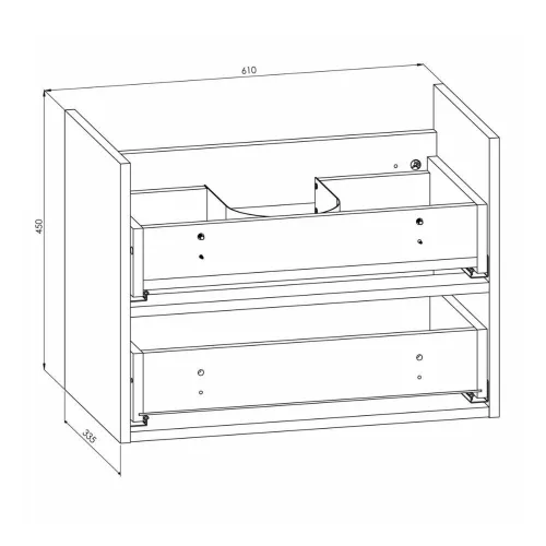 Mirano Slimia fürdőszobabútor + mosdókagyló + szifon - 60 cm (fehér)
