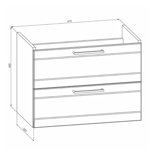 Mirano Slimia fürdőszobabútor + mosdókagyló + szifon - 60 cm (fehér)