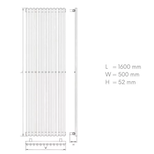 Design radiátor NERO Italia MX01007 - 50 x 160 cm