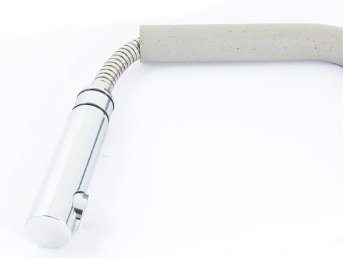 Gránit mosogatótálca NERO Palazzo + kihúzható Linea csaptelep + adagoló (szürke)