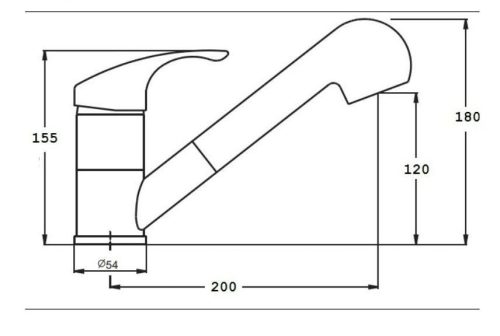 Gránit mosogatótálca NERO Boss + kihúzható Shower csaptelep + dugókiemelő (fehér)
