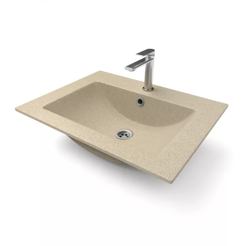 Gránit mosdó NERO Primo + szifon - 61 x 46 cm (bézs)