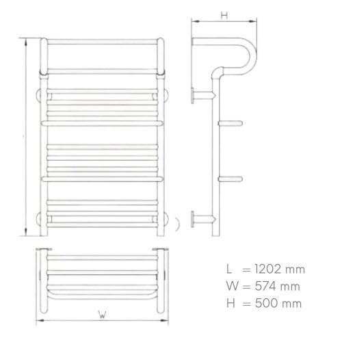 Design radiátor NERO Italia NZ01001 - 57 x 120 cm