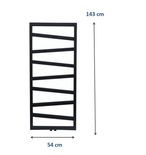 Weberg ONIX Design Törölközőszárítós Radiátor 143x54 cm (Fekete)