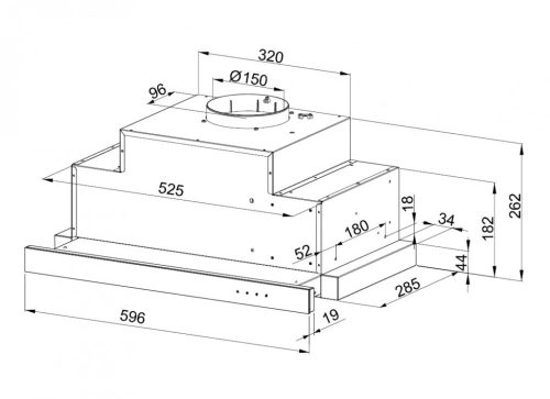MAAN Corona páraelszívó / szagelszívó - 60 cm - fekete
