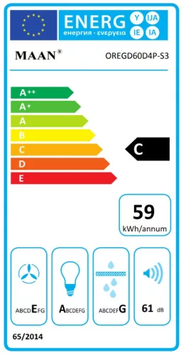 MAAN Rega Duo 60 páraelszívó / szagelszívó - 60 cm - fekete / üveg