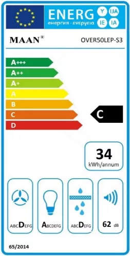MAAN Vertical-2 50 páraelszívó / szagelszívó - 50 cm - fehér / üveg