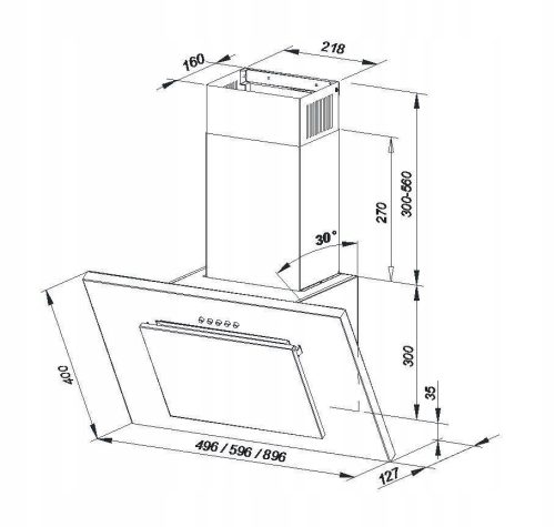 MAAN Vertical-2 90 páraelszívó / szagelszívó - 90 cm - fekete / üveg