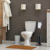 YOKA Home 2in1 wc kefe állvány wc papír tartóval - fekete / bambusz talp