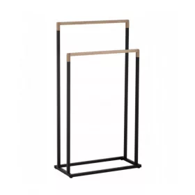   YOKA Home 2 részes törölközőtartó állvány - fekete / bambusz