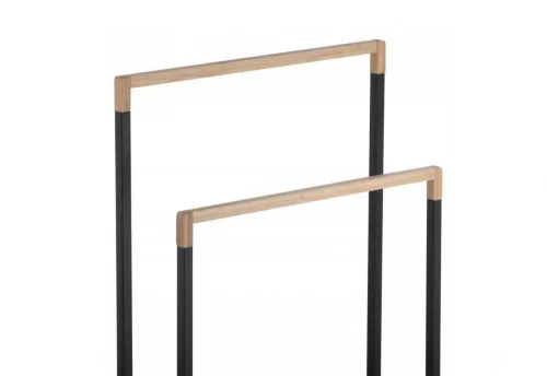 YOKA Home 2 részes törölközőtartó állvány - fekete / bambusz