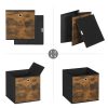 Összecsukható tároló doboz készlet - 6 darab - 30 x 30 x 30 cm (fekete / barna) 