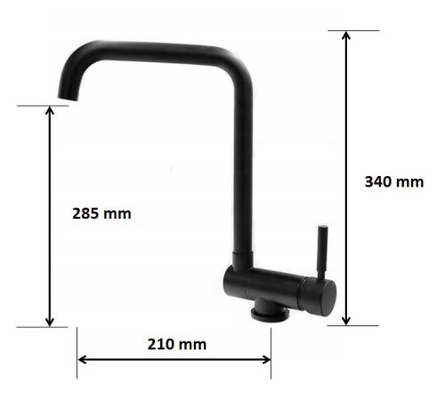 Gamma Window Ablakbarát Mosogató csaptelep - Lehajtható - Ablak elé telepíthető (matt fekete)