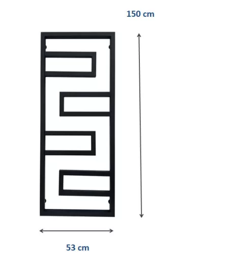Weberg TORES Design Törölközőszárítós Radiátor 150x53 cm (Fekete)
