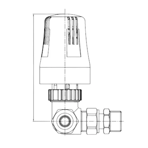 Termosztatikus radiátor sarokszelep készlet - 1/2" - fehér