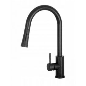   Gamma Next kihúzható zuhanyfejes mosogató csaptelep - fekete