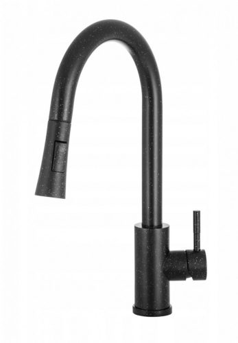 Gamma Next kihúzható zuhanyfejes mosogató csaptelep - fekete