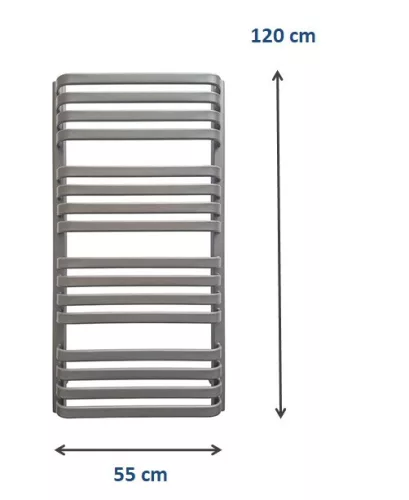 Weberg VENUS Design Törölközőszárítós Radiátor 120x55 cm (Szürke)