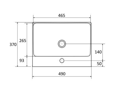 Mirano VEA 49 bútorra építhető kerámia mosdó - 49 x 37 cm