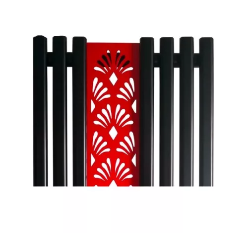 Design radiátor Weberg Argus Floral 150x62 cm (fekete - piros)