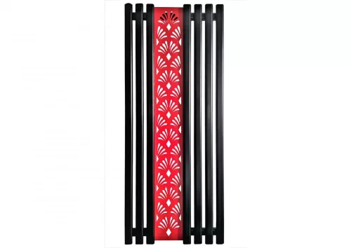 Design radiátor Weberg Argus Floral 150x62 cm (fekete - piros)
