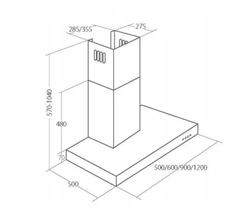 Akpo WK-4 Feniks Slim Glass páraelszívó / szagelszívó - 60 cm - inox - fekete üveg