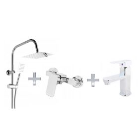   Gamma ZN1 Zuhanyrendszer  + Quadrant Zuhanycsaptelep + Quadrant Mosdó Csaptelep